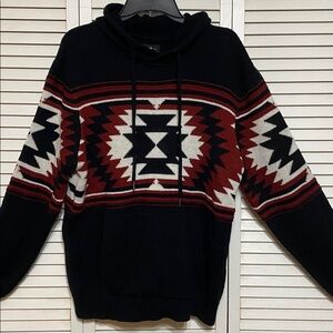 X-Ray Aztec Hoodie Pullover Sweater Size XL